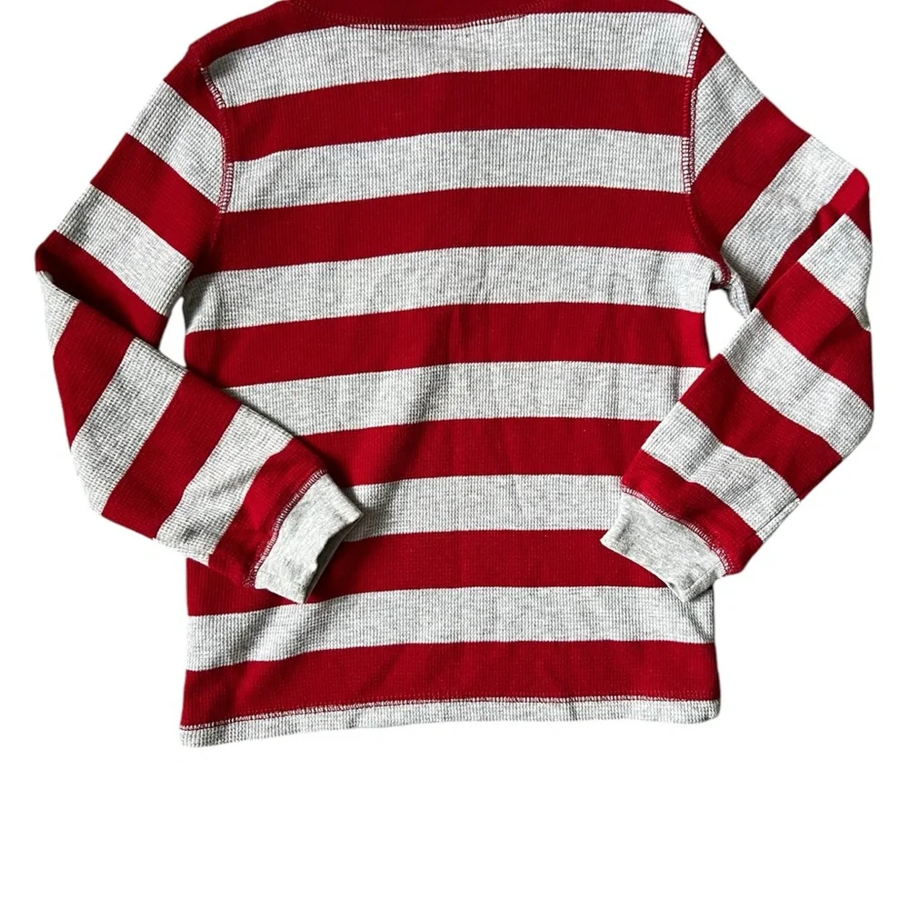 Carter’s Boys Red Striped Long Sleeve Thermal Henley | 4T